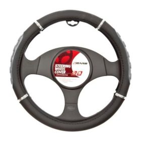 4CARS Kormányvédő 37-39 CM, FEKETE, SZÜRKE BORDÁK