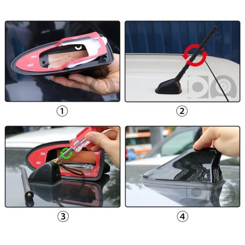 CÁPAUSZONY TETŐANTENNA ERŐSÍTŐVEL FEKETE