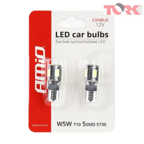LED CANBUS 5SMD 5730 T10 W5W FEHÉR