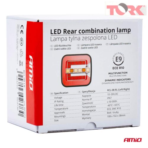 Hátsó kombinált LED lámpa AMiO RCL-08-LR dinamikus bal/jobb