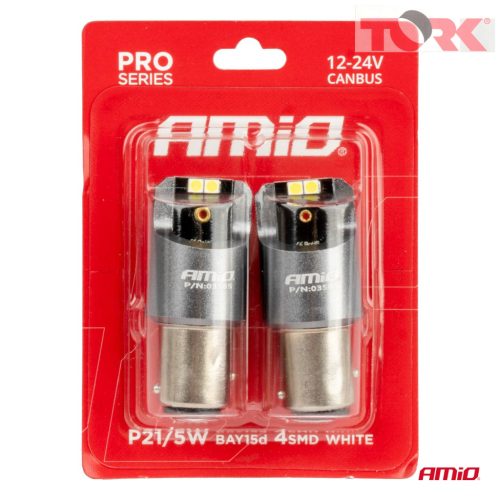 LED CANBUS PRO sorozat BAY15D P21/5W 4x3030 SMD Fehér 12/24V AMIO