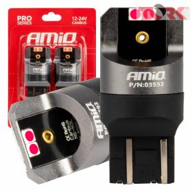   LED CANBUS PRO sorozat 7443 W21/5W 4x3030 SMD Piros 12/24V AMIO