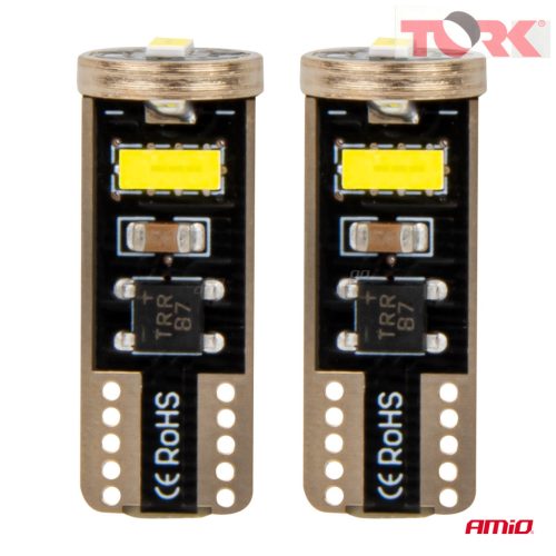 LED izzók CANBUS T10e W5W 3x2055 SMD Fehér 12V/24V 12V/24V AMIO