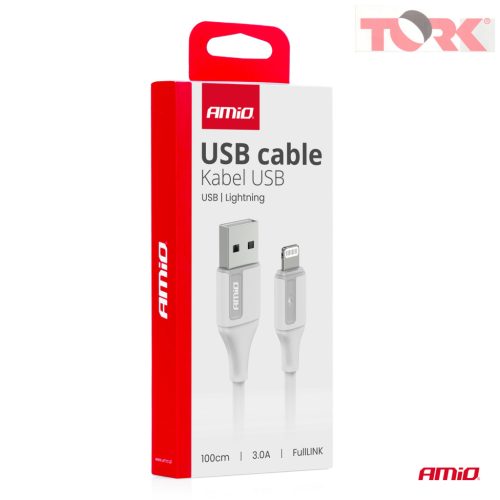 USB - Lightning 3A 100cm FullLINK AMIO-03919