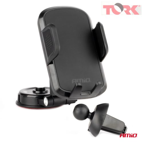 Forgatható műszerfali szellőzőrácsba épített telefontartó 360°-ban 2in1 AMIO-04138