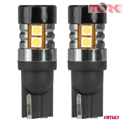 LED izzók CANBUS T10 W5W 9 SMD 3030 Fehér 12V 24V AMIO
