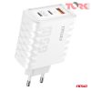Fali töltő Gyorstöltés 65W USB-A + 2xUSB-C AMIO-04289