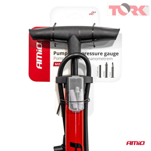 Fém kézi pumpa nyomásmérővel MINI PU08 AMIO-04343