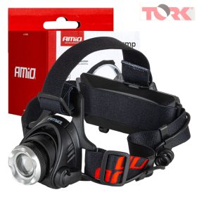 LED-es fejlámpá  T6 3600mAh (BATT) AMIO-04664