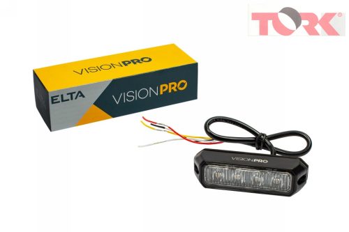 Villogó fény PRO 4LED*3W/12W, 12/24V, ECE R10+R65 Amber