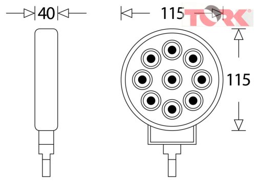 LED MUNKALÁMPA - 1700 LUMEN, 9-33V + 0,35 m KÁBEL