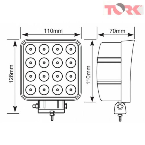 LED MUNKALÁMPA, TERÍTŐ - 3040 LUMEN, 9-33V + 0,35 m KÁBEL