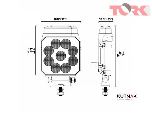 LED MUNKA LÁMPA - 900 LUMEN FIGYELMEZTETŐ FÉNYNÉL, REFLEKTORRAL, 12-24V + 0,3 M KÁBEL