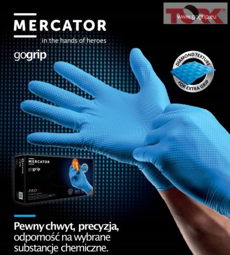 Nitril kesztyű GoGrip fekete XL méret, 50 db