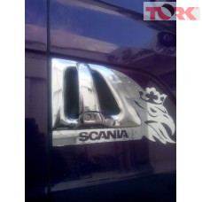 Scania inox ajtókilincs keret párban