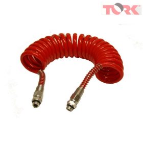 Spirál pneumatikus tömlő M16 piros szilikon 5 m